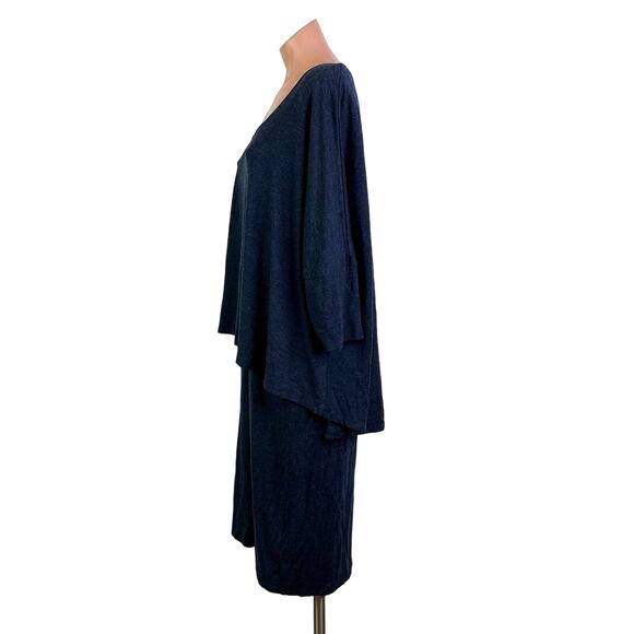 Soft Surroundings Perfect Layer Jersey Knit Dolman Sleeve Dress Navy Size XL - Picture 5 of 9